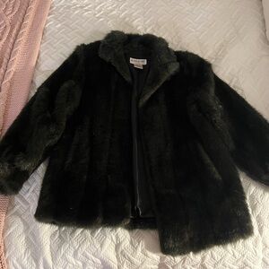 Luxurious Black Faux Fur Coat